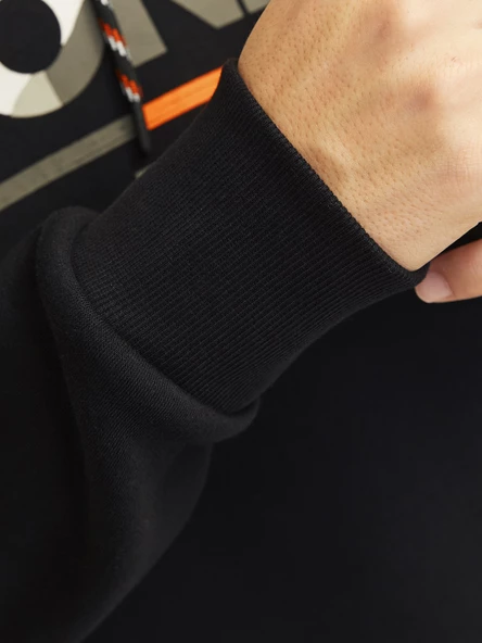 JACK JONES Yazı Baskılı Kapüşonlu Erkek Sweatshirt 12256821 - 4