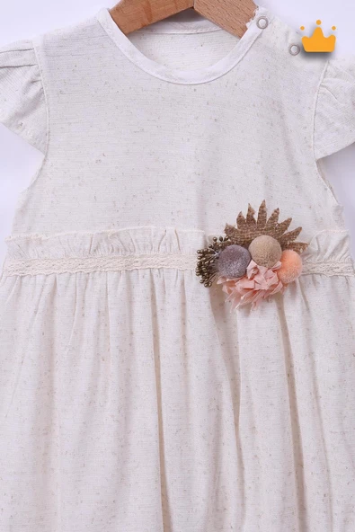 Babyhola Kız Bebek Bayramlık Çiçek Detaylı Elbise 229203 - 3