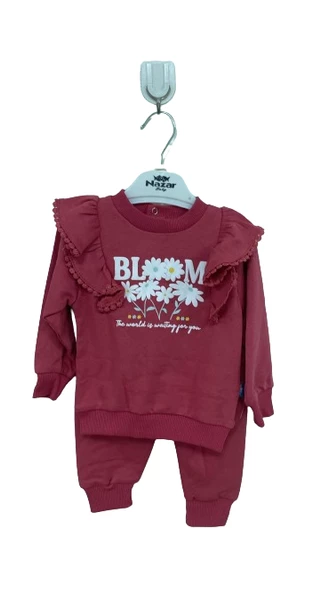 uğurböceğiçocuk Bloom Kol Volan Baskılı Kız Çocuk Takım 24505 - 12