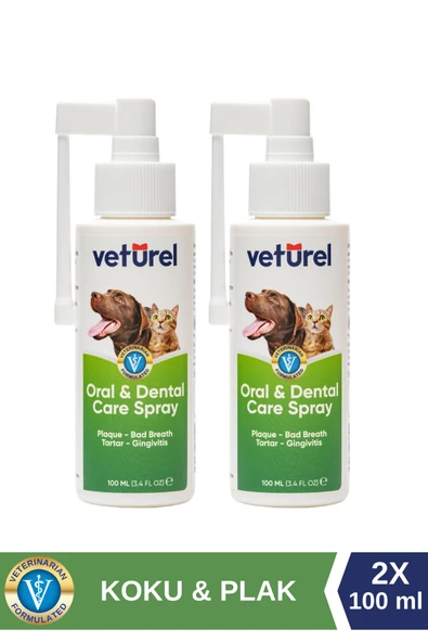 Kedi Ağız Kokusu Giderici Diş Eti Yarası Plak Tartar Önleyici Köpek Ağız Kokusu Günlük Sprey 2x100ml