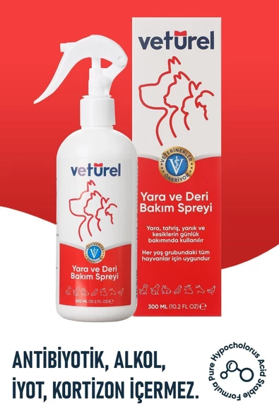 Kedi Köpek Yara Deri Günlük Bakımı Saf Hipokloröz Yanık Kızarıklık Tahriş Hot Spot Yara Spreyi Refil - 7