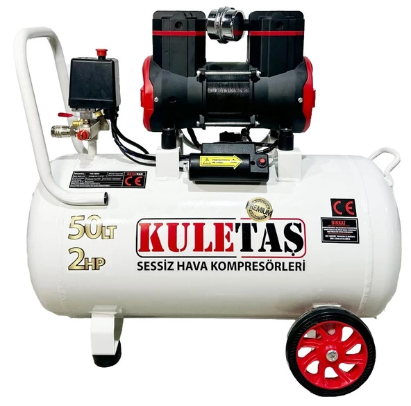 Kuletaş 50 Litre 2 HP Sessiz Premium Kafa Hava Kompresörü