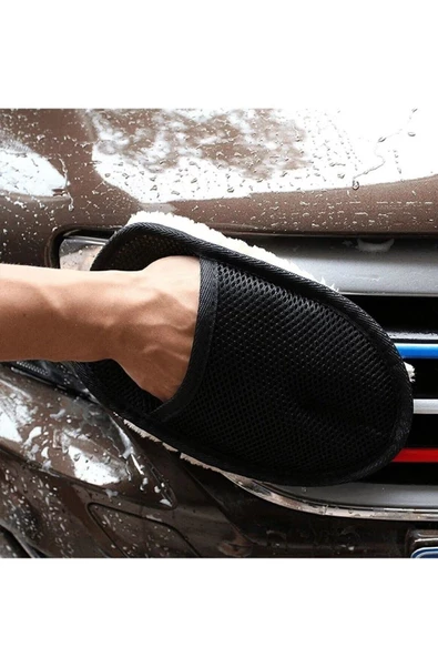 Yumuşak Araba Yıkama Eldiveni Temizleme Oto Bakım Süngeri Bezi Yün Havlu Car wash Mikrofiber - 2
