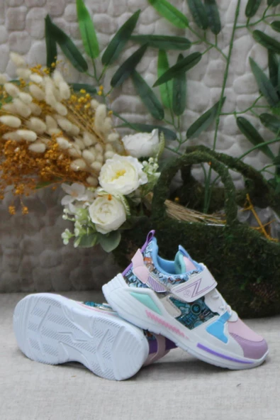 M.P 242 3325 Beyaz Mor Rahat Hafif Orijinal Ürün Kız Çocuk Ayakkabı - Resim 5