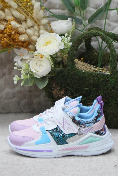 M.P 242 3325 Beyaz Mor Rahat Hafif Orijinal Ürün Kız Çocuk Ayakkabı - Resim 3