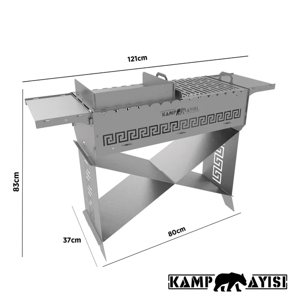 Kamp Ayısı® GrillHero™ Çantalı Katlanır Taşınabilir Modüler Kamp Barbekü İstasyonu - Bagaja Sığar - 3