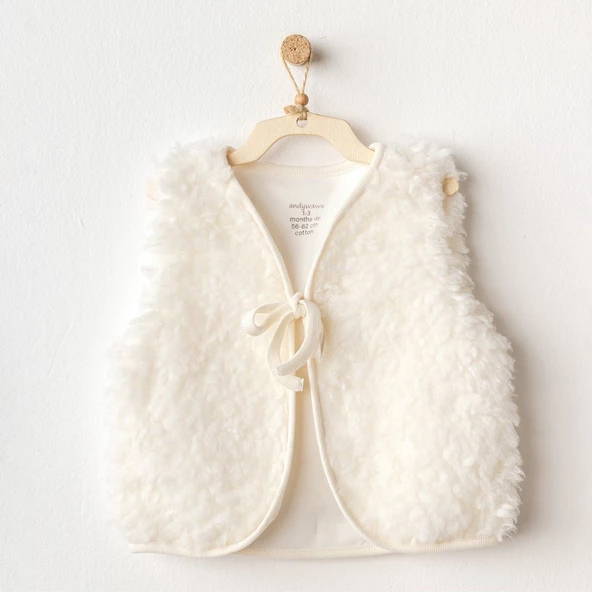Andywawa AC25254 Basic Bebe Yelek Ekru - 1