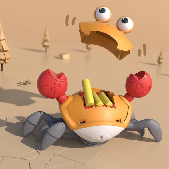 Can Oyuncak Sesli ve Işıklı Sensörlü Şarjlı Yengeç QC-1Y - 5