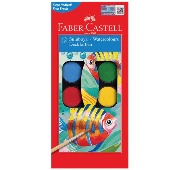 Faber-Castell 12 Renk Sulu Boya Büyük Tablet