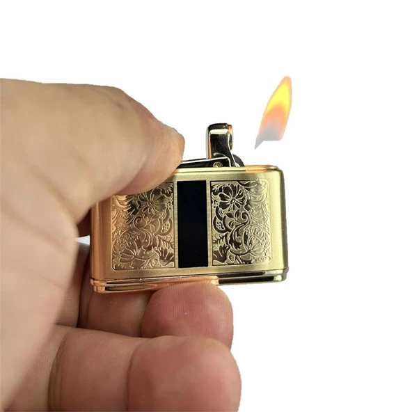 İbelo Tarz Çelik Depo Çakmak Siyah Mineli Altın Renk - 3