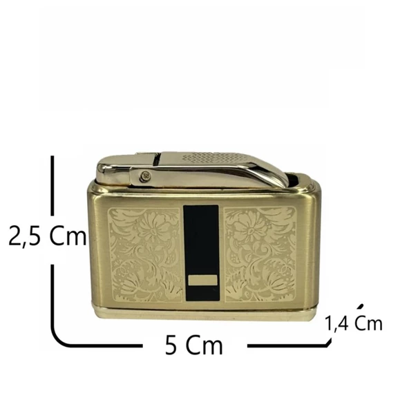 İbelo Tarz Çelik Depo Çakmak Siyah Mineli Altın Renk - 4