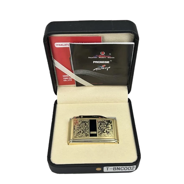 İbelo Tarz Çelik Depo Çakmak Siyah Mineli Altın Renk - 5