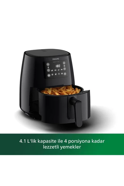 3000 Serisi Airfryer, 0.8kg, 4.1L Kapasite, Siyah, HD9243/90 - 2