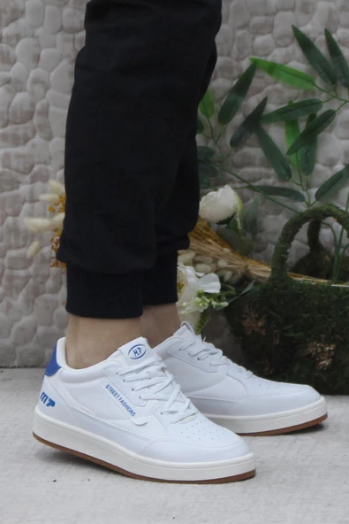 M.P 242 2058 Beyaz Mavi Rahat Orijinal Ürün Sneaker Erkek Ayakkabı