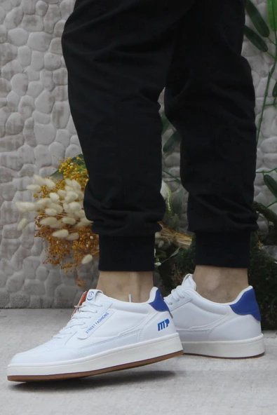 M.P 242 2058 Beyaz Mavi Rahat Orijinal Ürün Sneaker Erkek Ayakkabı - 3