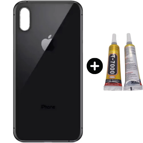 iPhone XS Uyumlu Arka Pil Batarya Kapak Siyah + B7000