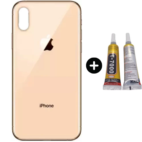 iPhone XS Uyumlu Arka Pil Batarya Kapak Gold + B7000