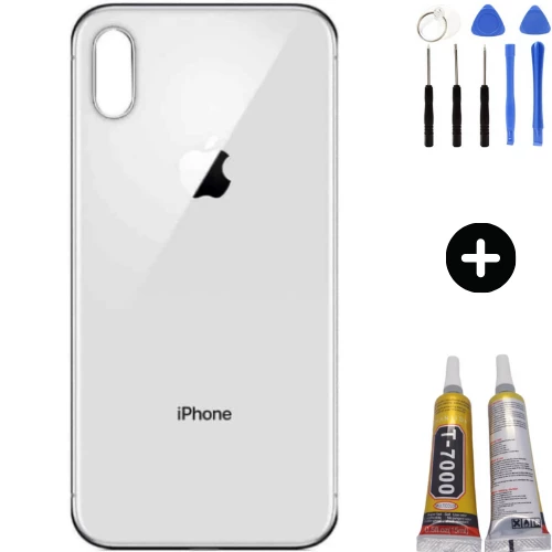 iPhone XS Max Uyumlu Arka Pil Batarya Kapak Beyaz + Montaj Seti