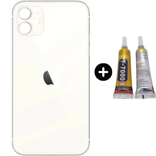 iPhone 11 Uyumlu Arka Pil Batarya Kapak Beyaz + B7000