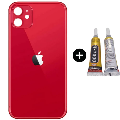 iPhone 11 Uyumlu Arka Pil Batarya Kapak Kırmızı + B7000