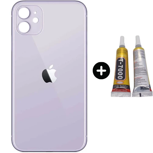 iPhone 11 Uyumlu Arka Pil Batarya Kapak Mor + B7000