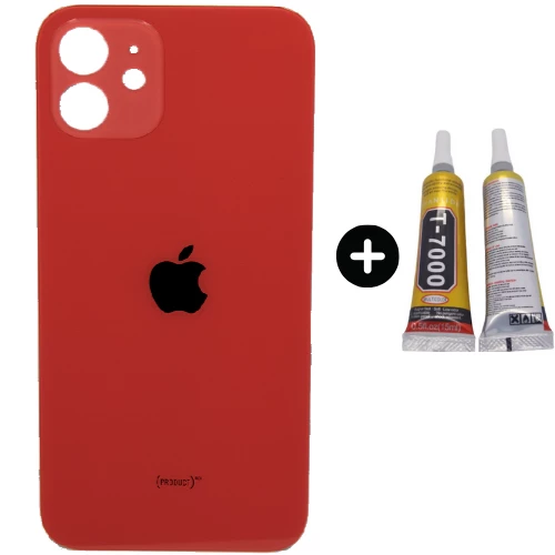 iPhone 12 Uyumlu Arka Pil Batarya Kapak Kırmızı + B7000