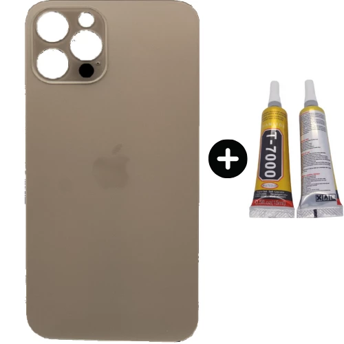 iPhone 12 Pro Uyumlu Arka Pil Batarya Kapak Gold + B7000