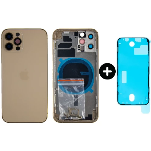 iPhone 12 Pro Uyumlu Boş Kasa Gold + Sıvı Ve Toz Bandı