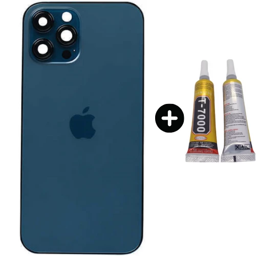 iPhone 12 Pro Max Uyumlu Arka Pil Batarya Kapak Mavi + B7000