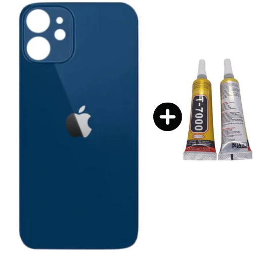 iPhone 12 Mini Uyumlu Arka Pil Batarya Kapak Mavi + B7000