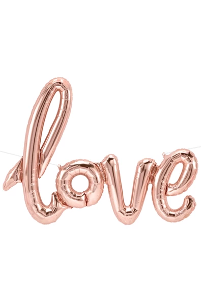Kına Atölyesi Love Yazılı Folyo Parti Balonu 18 inç - 3