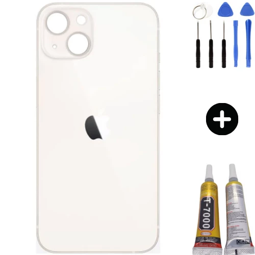 iPhone 13 Uyumlu Arka Pil Batarya Kapak Beyaz + Montaj Seti