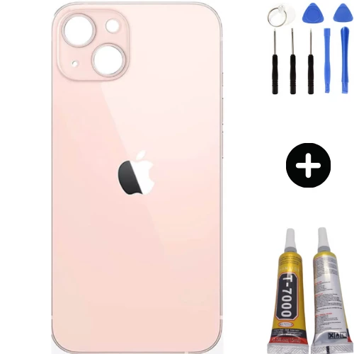 iPhone 13 Uyumlu Arka Pil Batarya Kapak Pembe + Montaj Seti