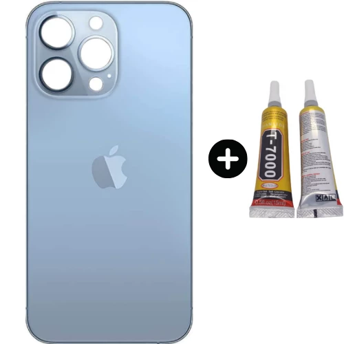 iPhone 13 Pro Max Uyumlu Arka Pil Batarya Kapak Mavi + B7000