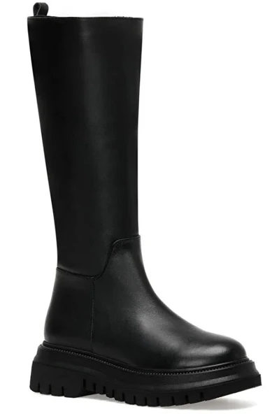 Feles Kadın Kalın ve Yüksek Taban Elastik Çizme Bot Kadın Çizme - Resim 12