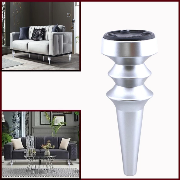 Oliva Mobilya Kanepe Koltuk Tv Ünitesi Baza Ayağı Zigon Orta Sehpası Ayak Ayakları 20 cm Mat Gümüş - Resim 8