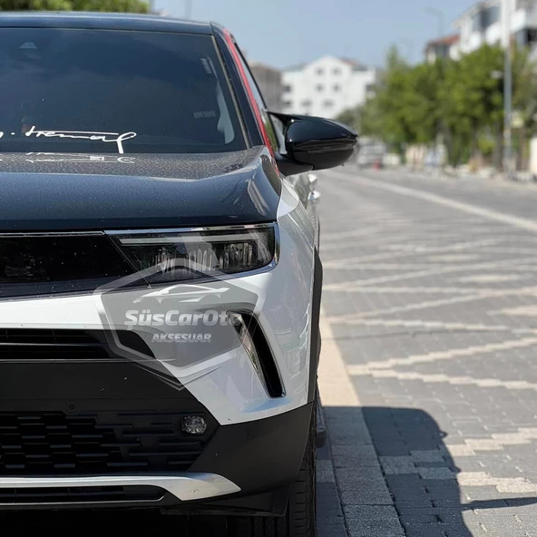 Opel Mokka 2021 Sonrası Uyumlu Batman Yarasa Ayna Kapağı Piano Black ABS Plastik Sağ Sol Takım - 2