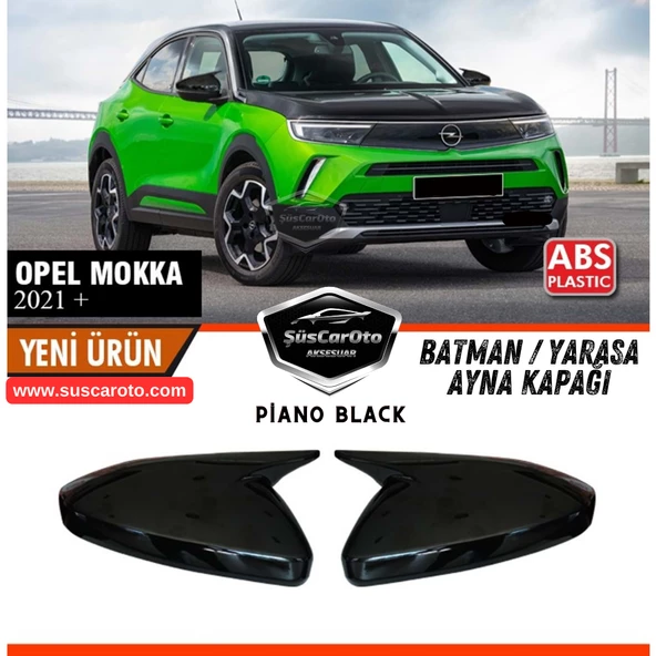 Opel Mokka 2021 Sonrası Uyumlu Batman Yarasa Ayna Kapağı Piano Black ABS Plastik Sağ Sol Takım - 4