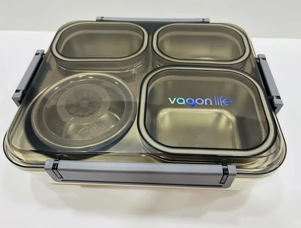 Vagonlife VGN7080 S/S Lunch Box 1200ml Koyu Gri