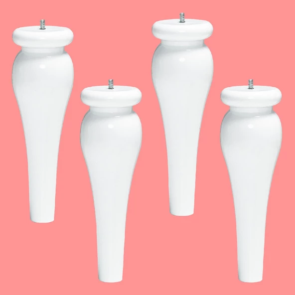 Sembol Plastik Sehpa Ayağı 30 cm Beyaz Renk 4 Adet Mobilya Orta Sehpası M8 Civatalı Ayak Ayaklar - 6