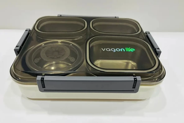 Vagonlife VGN7080 S/S Lunch Box 1200ml Gri