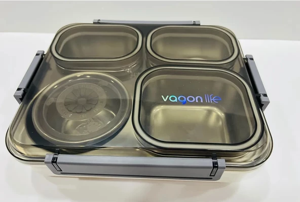 Vagonlife VGN7080 S/S Lunch Box 1200ml Gri - 2