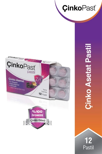 Çinkopast Nane Zencefil Kara Mürver Pastil 12'li - 4