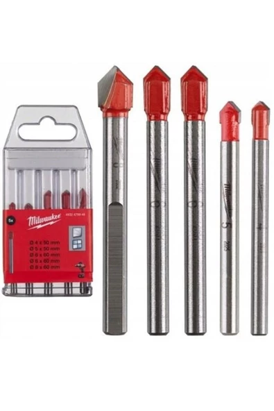 Milwaukee Cam Seramik Delme Matkap Ucu Seti 5 Parça T4932479948