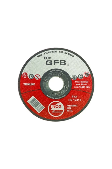 GFB 2351 180*1,6 İnox Metal Kesici Taş 10'lu Paket