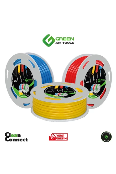 Green Air Tools Green 4*6 PU Pnömatik Makaralı Hortum 180Metre 1 Makara