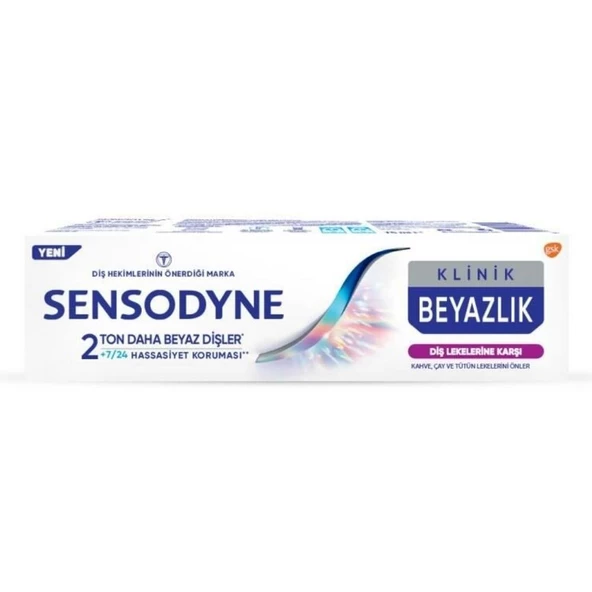 Sensodyne Klinik Beyazlık Diş Lekelerine Karşı Diş Macunu 75 ml