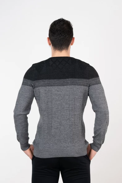 SAN&FA SIFIR YAKA SLİMFİT TRİKO KAZAK - 8