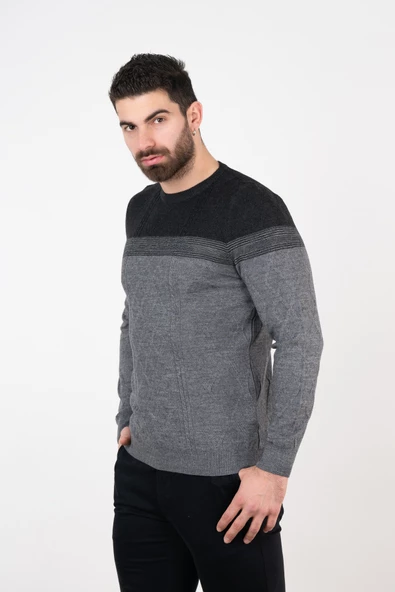 SAN&FA SIFIR YAKA SLİMFİT TRİKO KAZAK - 7