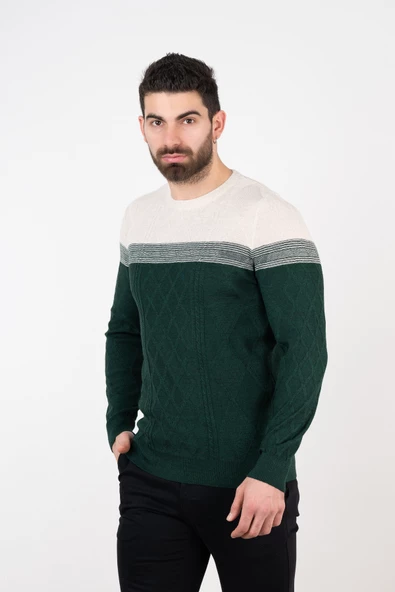 SAN&FA SIFIR YAKA SLİMFİT TRİKO KAZAK